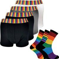 Boxer- und Sockenset mit Regenbogen-Akzenten