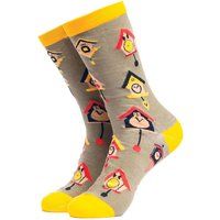 Verspielte Socken mit Kuckucksuhr-Motiv