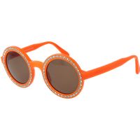 Runde Acetat-Sonnenbrille mit Strassbesatz