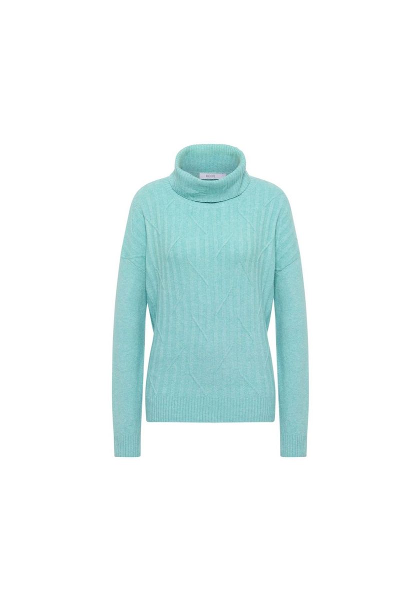 Feinstrick-Rollkragenpullover mit Strukturmuster