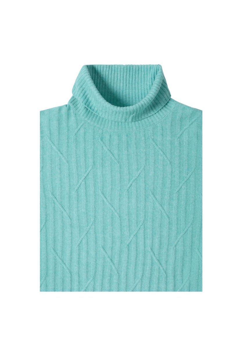 Feinstrick-Rollkragenpullover mit Strukturmuster