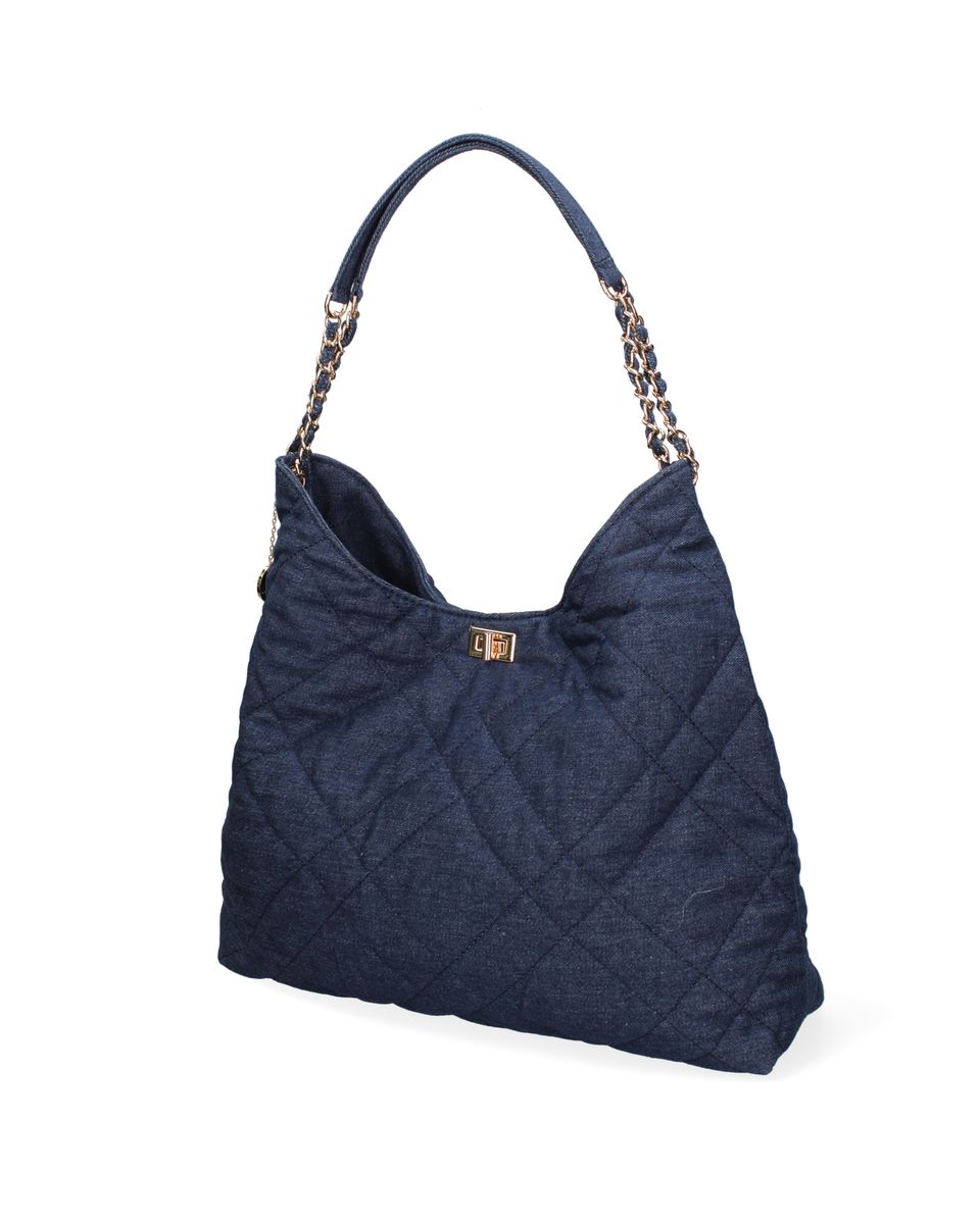 Gesteppte Denim Hobo Tasche