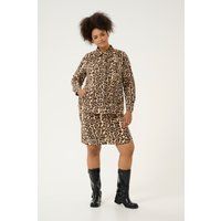 Jeansjacke im Loose Fit Leopardenmuster
