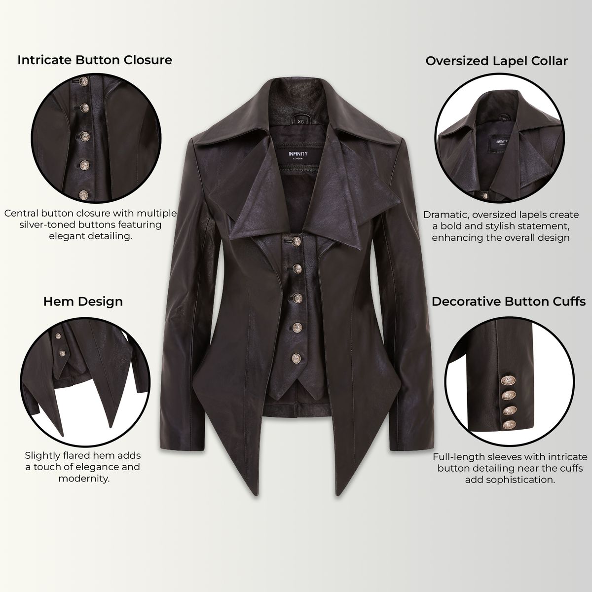 Gothic-Lederjacke im Edwardianischen Stil