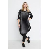 Vertikal gestreiftes A-Linien-Tunika-Kleid