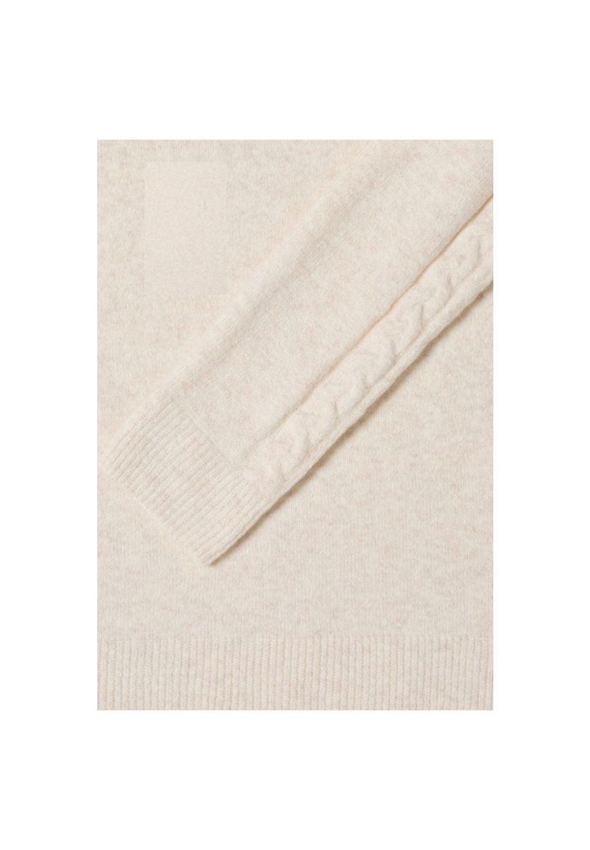 Pullover mit Rundhalsausschnitt und Zopfstrickdetail