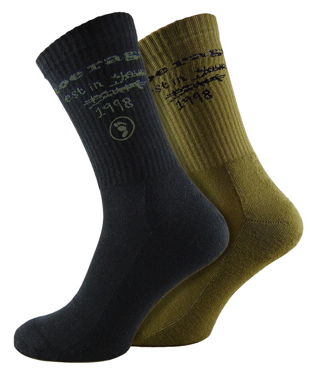 Gerippte Crew-Socken mit Scribble-Muster