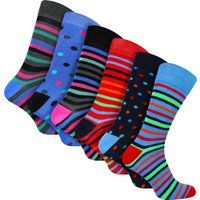 Mehrfarbig Gemustertes Bambus-Socken Set