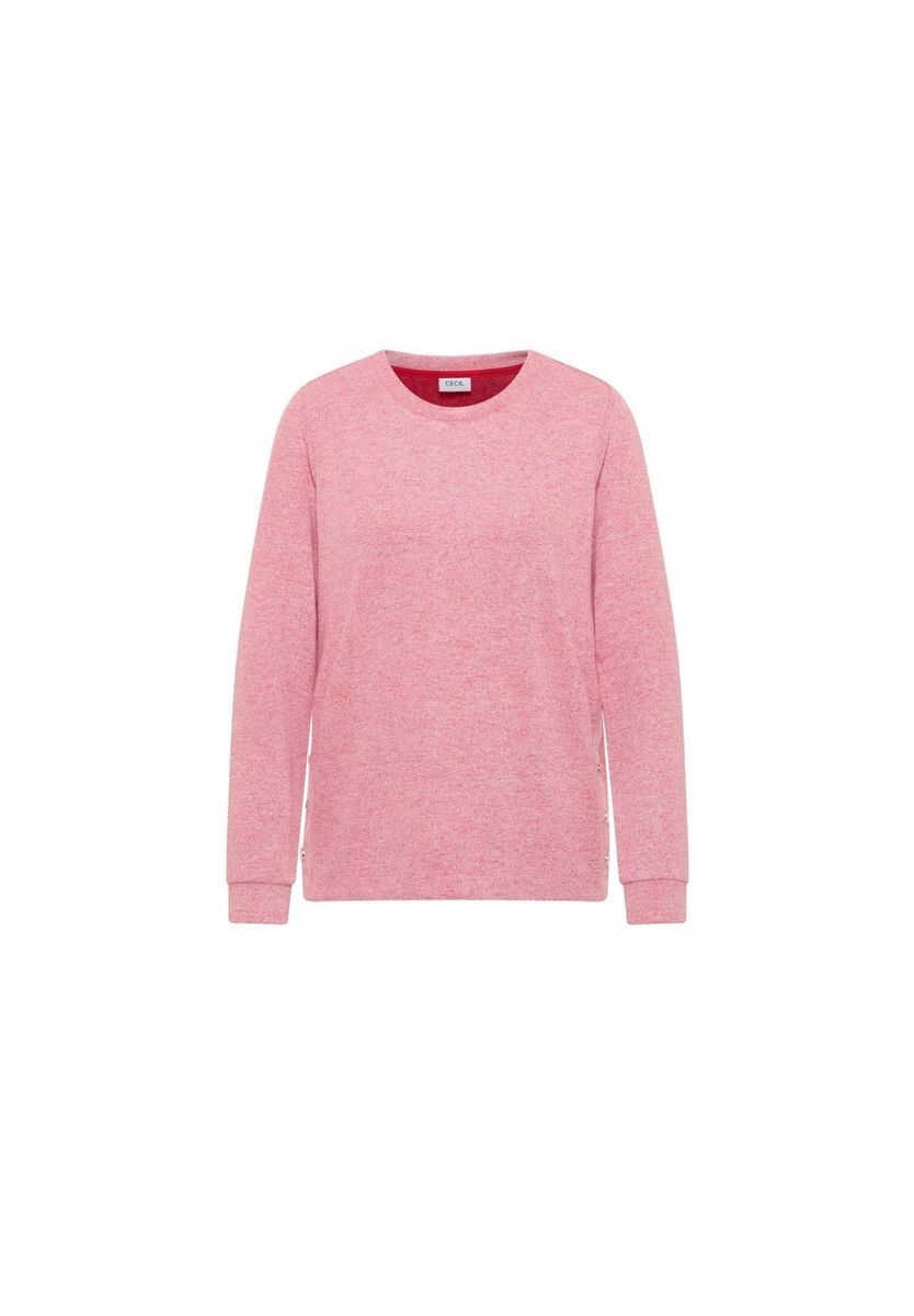 Lässiges meliertes Strickpullover-Top