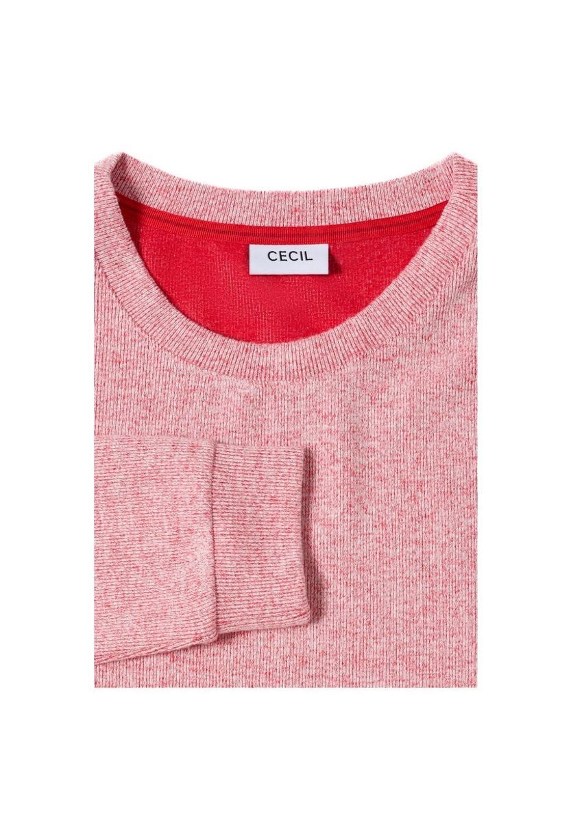 Lässiges meliertes Strickpullover-Top