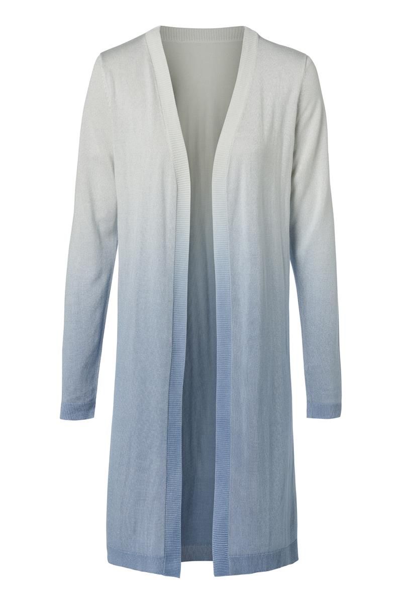 Schimmernder Longline-Cardigan mit Ombré-Effekt