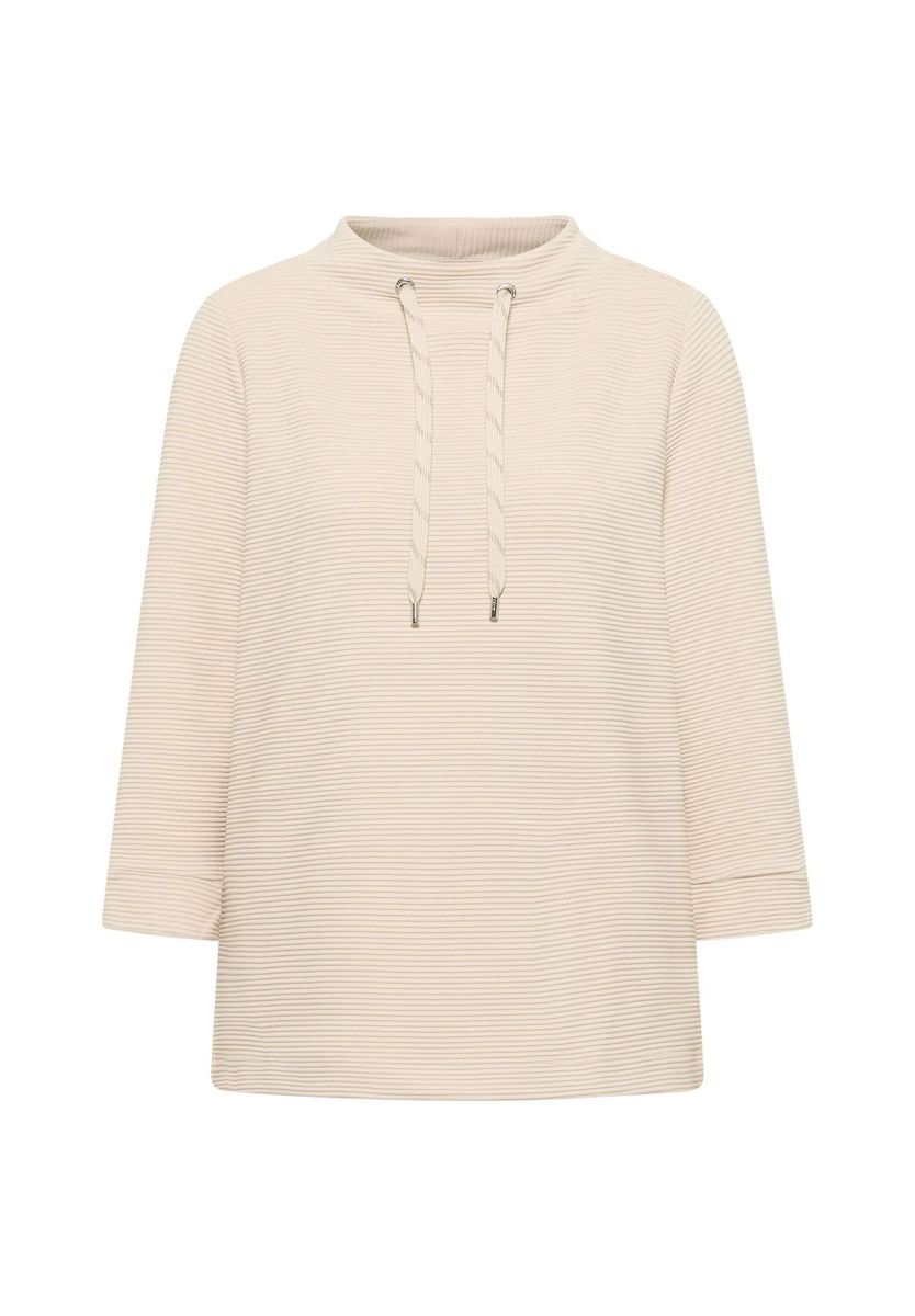 Strukturierter Strickpullover mit Trichterkragen