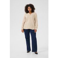 Fließende Viskose-Bluse mit Henley-Ausschnitt