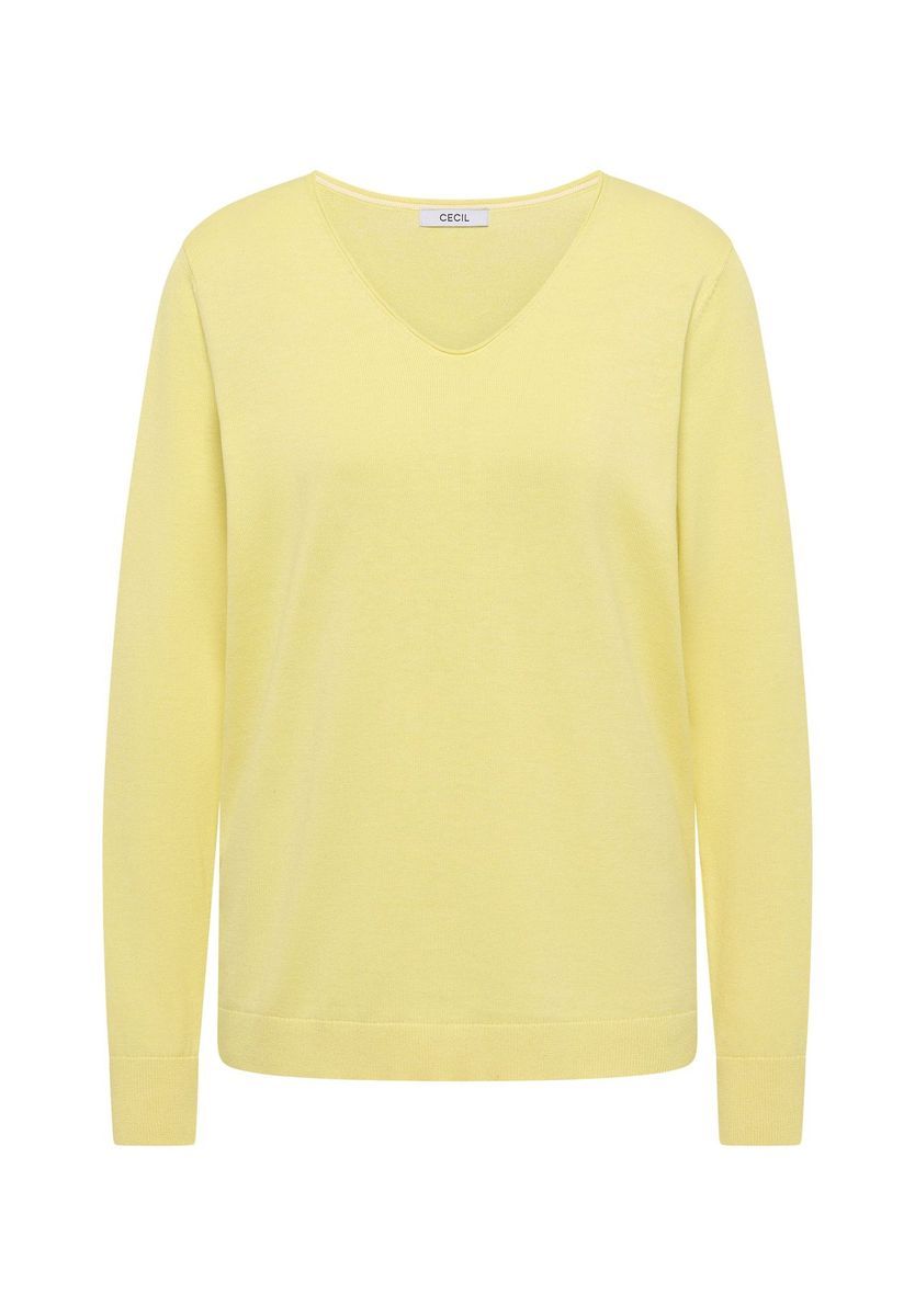 Klassischer Baumwollstrickpullover mit V-Ausschnitt