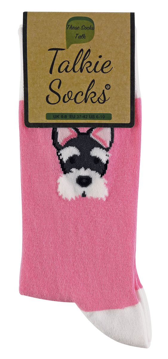 Verspielte Socken mit Schnauzer-Motiv