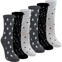 Socken mit Stern- und Baummuster