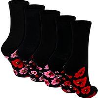 Mohnblumen Baumwollsocken mit Fußbett