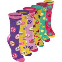 Buntes Socken-Set mit Lebensmittelmotiven