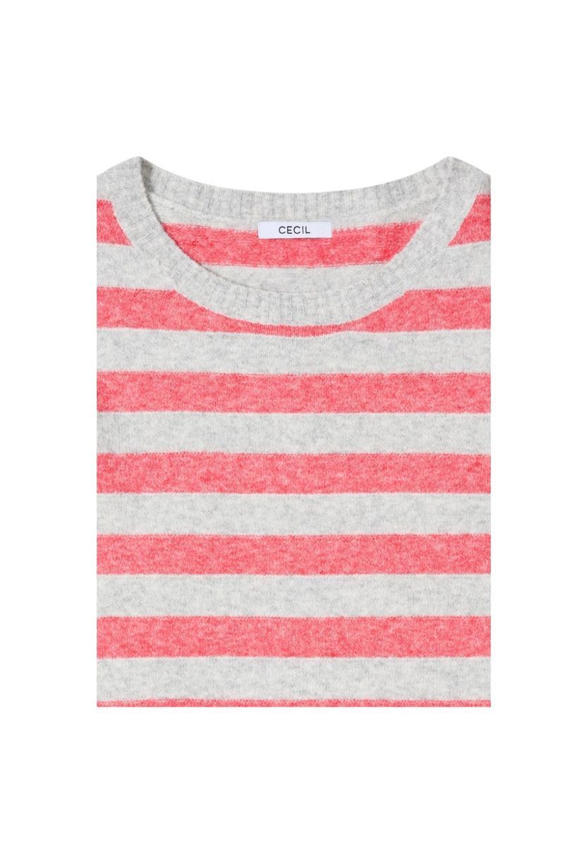 Gestreifter Melange Strickpullover