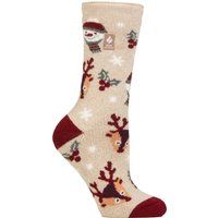 Festliche Thermo-Socken mit Rentier-Motiv