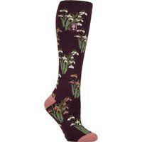 Kniehohe Gummistiefelsocken mit Schneeglöckchen-Muster
