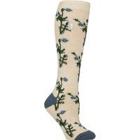 Kniehohe Thermo-Socken mit Botanik-Print