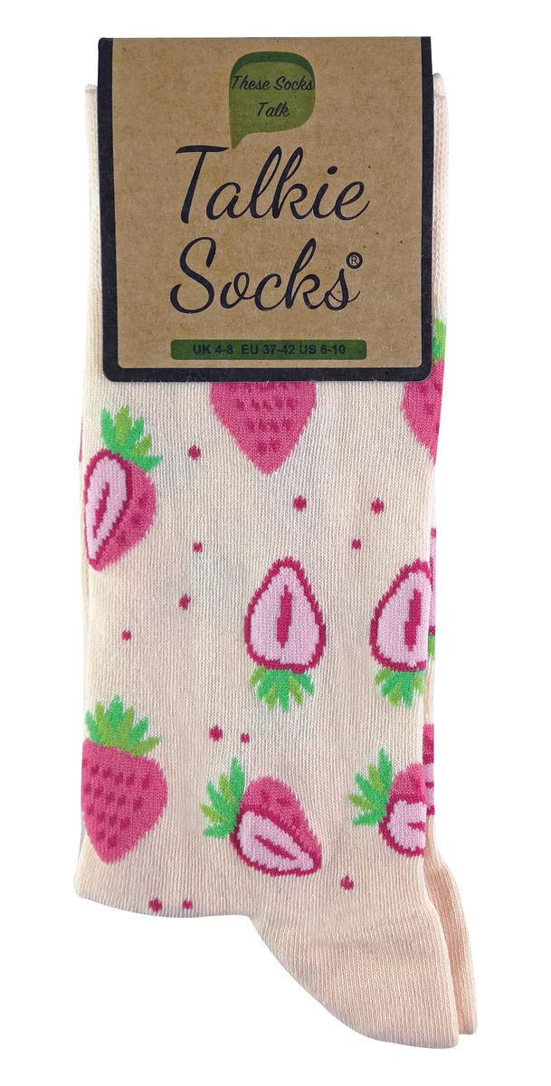 Verspielte Baumwollsocken mit Erdbeermuster