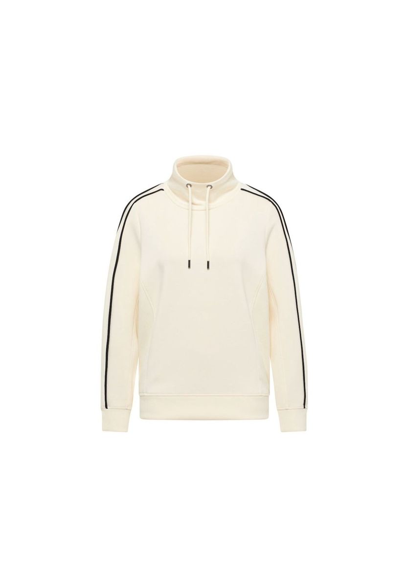 Cremeweißes Sweatshirt mit Trichterkragen