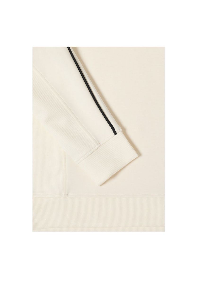 Cremeweißes Sweatshirt mit Trichterkragen