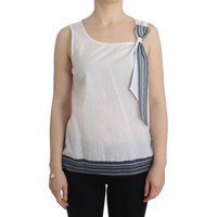 Asymmetrisches Baumwolltop mit gestreifter Schleife