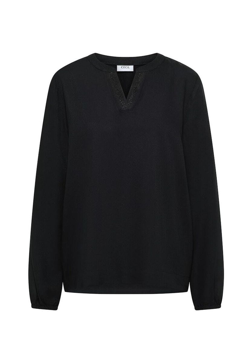 Elegante Langarmbluse mit V-Ausschnitt