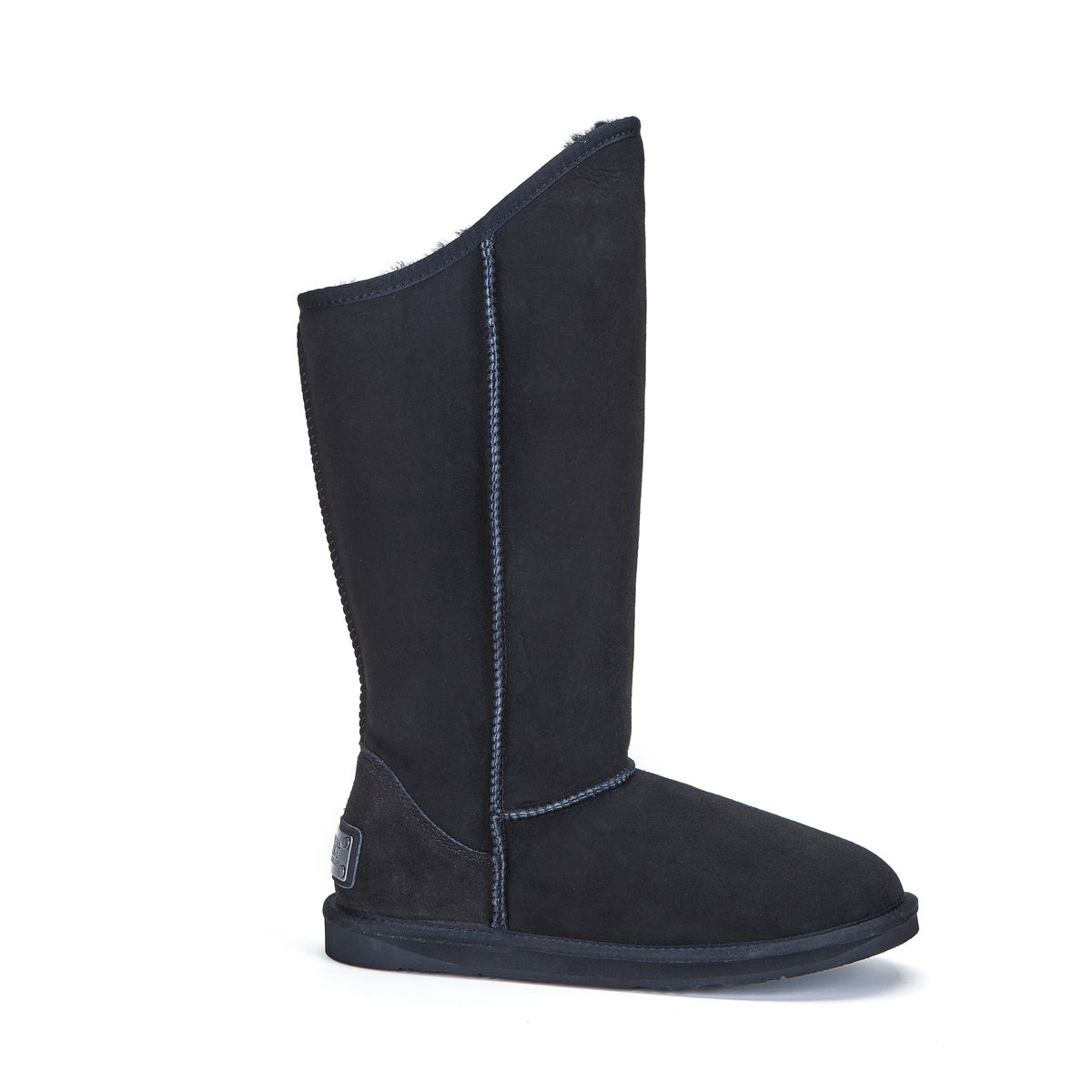 Asymmetrische hohe Lammfellstiefel