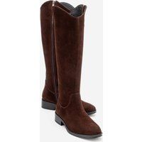 Kniehohe Wildlederstiefel mit Reißverschluss