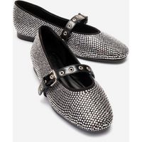 Kristallverzierte Mary-Jane-Ballerinas