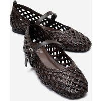 Geflochtene Mary-Jane-Ballerinas aus Leder