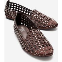 Verzierte Satin-Ballerinas mit Cut-outs