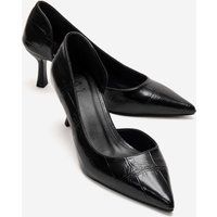 Spitze Pumps mit Kroko-Prägung