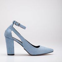 Spitze Blockabsatz-Pumps mit Fesselriemen