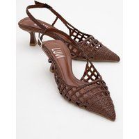 Gewebte Spitze Slingback-Pumps