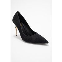 Spitzer Pumps mit Metallic-Absatz