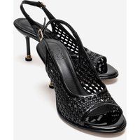 Geflochtene Stiletto-Slingbacks aus Lackleder