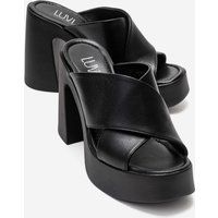 Minimalistische Plateau-Mules mit Blockabsatz