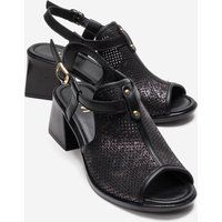 Blockabsatz-Sandalen mit Perforation