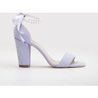Sandalen mit Blockabsatz und Perlen