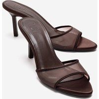 Stiletto-Mules mit Mesh-Einsatz