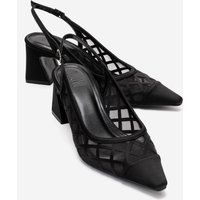 Slingback-Pumps mit geometrischem Mesh