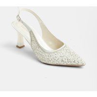 Verzierte Slingback-Pumps mit spitzer Kappe