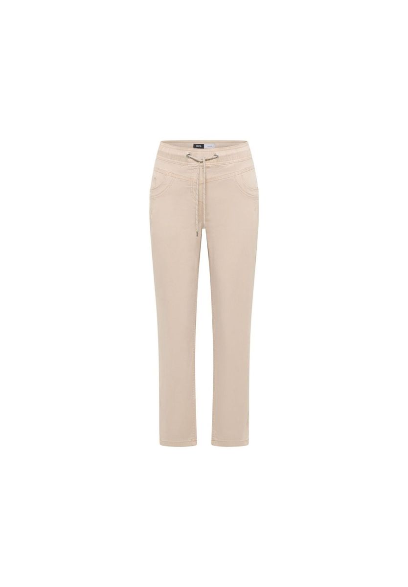 Lässige beige Stretch-Twill-Hose