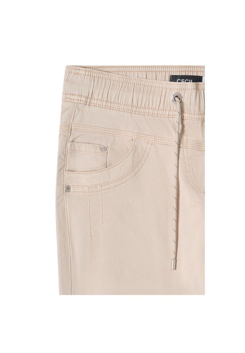 Lässige beige Stretch-Twill-Hose