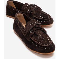 Schnür-Loafer mit Nietenverzierung